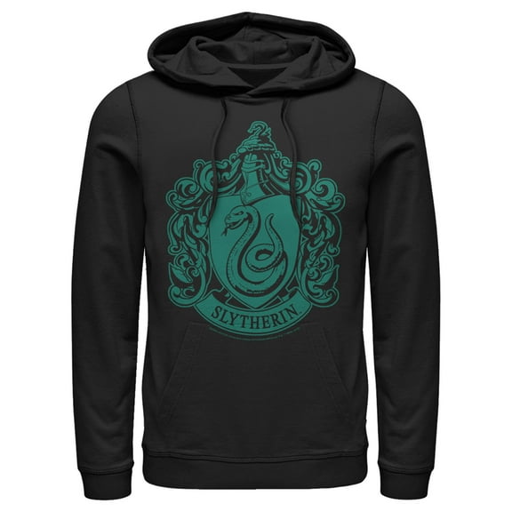 Men's Harry Potter Slytherin House Crest Pull Over Hoodie Black Small