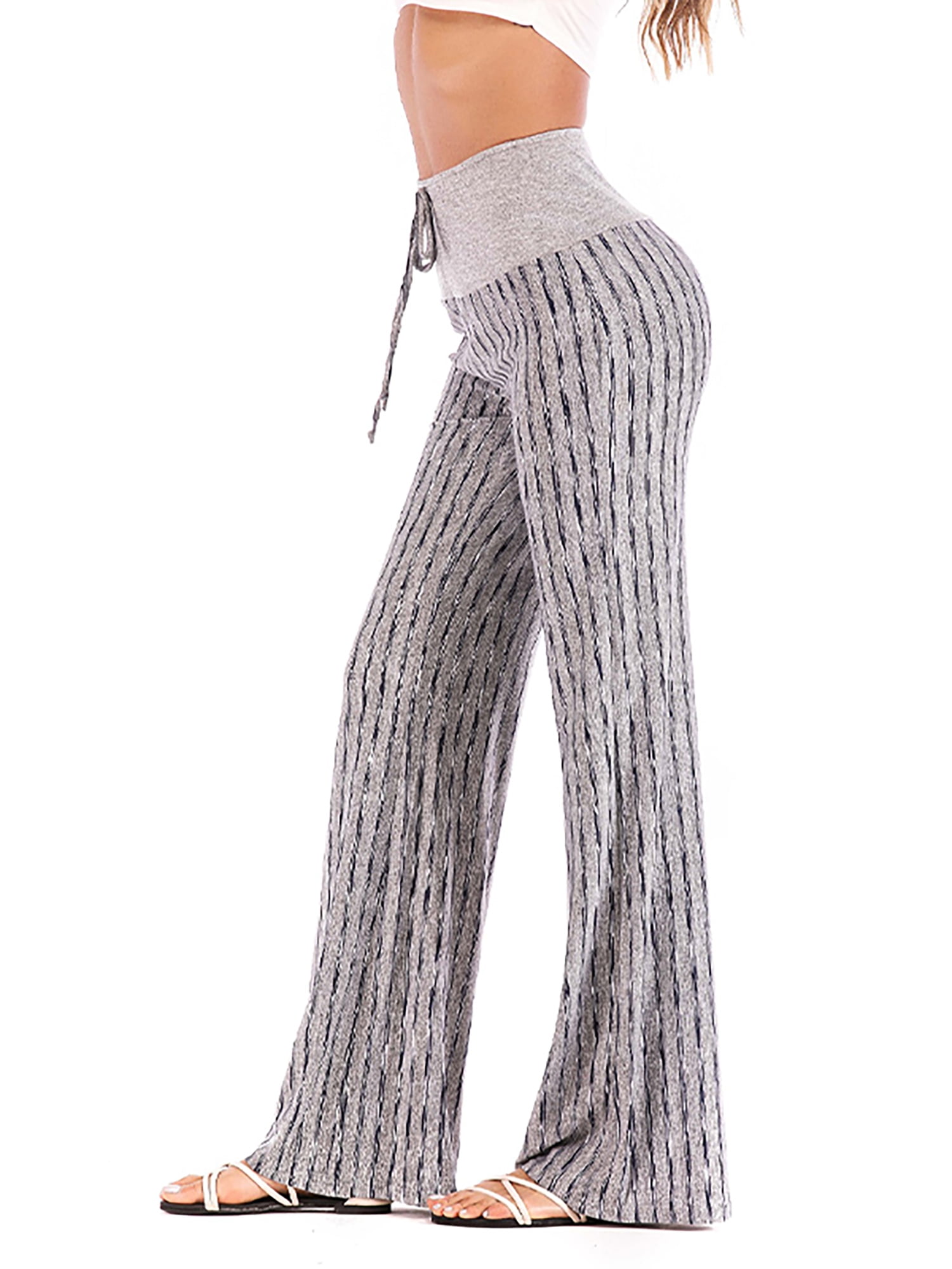 striped flare leggings