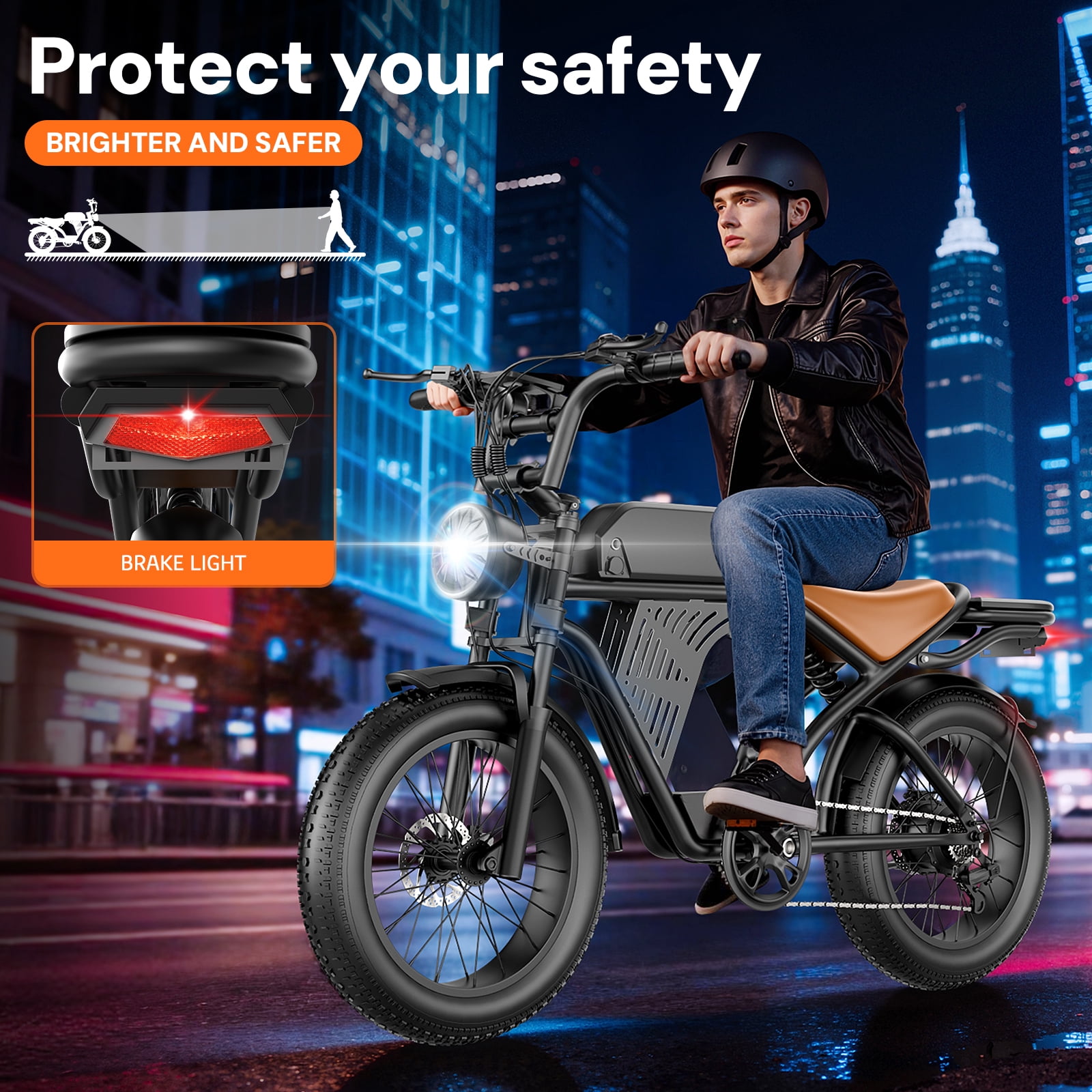 GWEIT Electric Bike for Adults, 1500W Peak Motor, 30MPH & 65 Miles Electric Mountain bike, 48V 20Ah Battery, NFC & Password Unlock, 20" Fat Tire Off-Road Ebike, UL2849 Certified