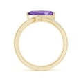 thumbnail image 2 of ANGARA Natural Diagonal Marquise 1.3 ct Amethyst Ribbon Shank Ring in 14K Yellow Gold for Women (Size-12x6mm) | February Birthstone, Anniversary, Jewelry Gift for Women | Natural Amethyst Ring, 2 of 8