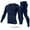 Navy Blue, variant on 2 Sets Men Thermal Underwear Set TeqHome Cotton Long Johns Pants Long Sleeve Soft Underwear Kit Top and Bottom Winter Sports Suits Black 2XL
