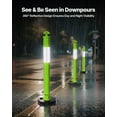 thumbnail image 3 of Green Delineator Posts 48 Inches Tall, Set of 3 - Features Weighted Rubber Base and Reflective Strips for Enhanced Traffic Safety at Work Sites, Parking, Events, 3 of 10