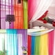 thumbnail image 2 of Granjero Gordo Cortinas ligeras de gasa para puertas y ventanas, transparentes, para decoración del hogar y bodas, color negro, 2 of 5