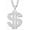 Silver, variant on Unisex Personalized Hip Hop Cubic zirconia Dollar Symbol Pendant Necklace For Men Or Women Gift