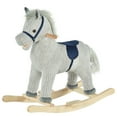 thumbnail image 3 of Qaba Kids Rocking Horse, Plush Ride on Horse, Toddler Rocker for 36-72 Months Boys and Girls with Realistic Sounds, Gray, 3 of 10