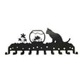 thumbnail image 2 of IVV Kitty-Themed Metal Wall Rack with 10 Hooks – Black Metal Organizer Featuring Adorable Cat & Goldfish Silhouettes, Wall-Mounted Key & Utility Hook Rack (1 Pack), 2 of 6