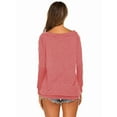 thumbnail image 5 of Women'S Long Sleeve Boat Neck Off Shoulder Blouse Tops Pink XXL, 5 of 6