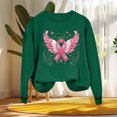 thumbnail image 5 of Nmnitkp Women Breast Cancer Awareness Sweatshirt Pink Ribbon Inspirational Tops Casual Long Sleeve Fall Winter Pullover Army Green,S, 5 of 5