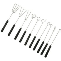FONDOTIN Candy Dipping Spoon Chocolate Dipping Tool Stainless Steel Black 10Pcs
