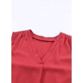 thumbnail image 4 of Camiseta sin mangas Eytino para mujer, talla grande, verano, cuello en V, chifón, 4X, roja, 4 of 7