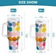 thumbnail image 6 of Yayeee 30oz Stainless Steel Tumbler with Straw and Handle Double-Wall Insulated Travel Water Bottle, Yellow Circles, 6 of 8