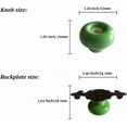 thumbnail image 3 of Retro Ceramic Cabinet Knobs, [4 Pack] Antique Vintage Dresser Knobs with Backplate, Drawer Pull Handles for Kitchen/Dresser Drawer/Cupboard/Wardrobe, Green, 3 of 12