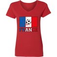 thumbnail image 3 of Inktastic French Soccer Women's V-Neck T-Shirt, 3 of 5