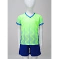 thumbnail image 2 of Xnihocha Soccer Uniforms for Kids Boys Football Jersey V Neck Practice T Shirt and Sport Shorts Set Fluorescent Green XXS, 2 of 6