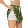 thumbnail image 1 of Balery Cute Christmas Stocking Bear Pantalones cortos deportivos para mujer con forro y dos bolsillos, elásticos, para entrenamiento, gimnasio, yoga-X-Large, 1 of 7