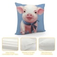 thumbnail image 4 of Chilfamy Pig Blue Ribbon Eyes Pillow Covers for Couch Sofa Indoor Outdoor, Short Plush Material, 1PC 24x24in, 4 of 5
