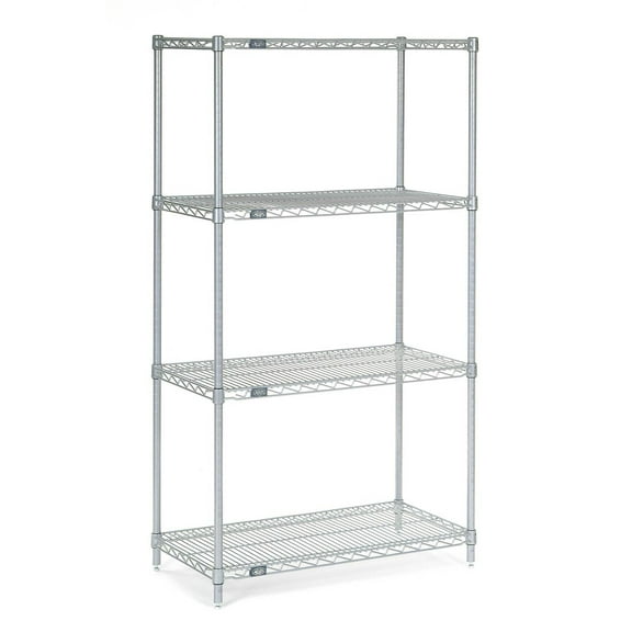 Nexel Wire Shelving, Poly-Z-Brite, 36"W x 21"D x 63"H