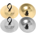 thumbnail image 1 of RENACLIPY 2 Pairs of Finger Cymbals Sound Production Musical Instruments in Golden for Dancers, 1 of 6