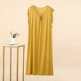 thumbnail image 4 of Pounoo Womens Modal Nightgowns Sleeveless Ruffle Trim Solid Sleep Dresses Casual Loose Lightweight Soft Comfy Sleepwear Gift, 4 of 5