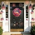 thumbnail image 4 of Patriotic 4th of July Wreath for Front Door Red White Blue Independence Day Memorial Day Summer Farmhouse Wall Door Decoration(A,One Size), 4 of 5