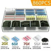 Jerbor Solder Seal Wire Connectors 860Pcs Heat Shrink Butt Splice Connectors Waterproof and Insulated Electrical Wire Terminals