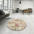 thumbnail image 3 of Ahgly Company Indoor Square Contemporary Deep Peach Orange Patchwork Area Rugs, 5' Square, 3 of 6