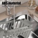 thumbnail image 5 of Organizador de fregadero de cocina con bandeja de drenaje automático, soporte para esponja, jabón, cepillo, tapón de fregadero, estante de almacenamiento de encimera grande de plástico con barra para, 5 of 6