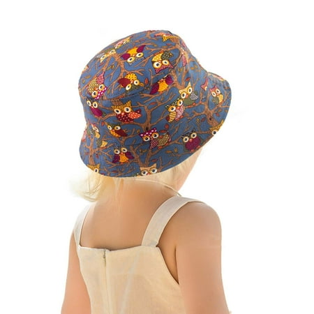 

Wolfast Promotion Owl Printing Hat Sunshade Children Fisherman Hat Seaside Sunscreen Baby Hat