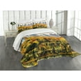 thumbnail image 3 of Ambesonne Fall Quilted Bedspread Set 3 Pcs, Montreal in Autumn Season, King Size, Multicolor, 3 of 5