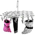 thumbnail image 4 of Secador de calcetines de acero inoxidable con gancho giratorio de 35 clavijas Percha para secar ropa Percha resistente al óxido y al viento para colgar ropa interior Calcetines Guantes y toa, 4 of 4