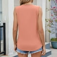 thumbnail image 5 of Rvkxad Tank Tops for Women Under $5 Business Work Sleeveless Blouses Round Neck Pleated Tops Flowy Loose Fit Shirts Basic T Shirts Gifts for Moms Pink M, 5 of 5