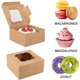 thumbnail image 4 of 50 Pack Kraft Pastry Boxes, Kraft Paper Bakery Boxes, Cajas de Repostería, Cajas de acetato transparente, Cajas para cupcakes, Cajas para postres, 4 of 4