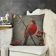 thumbnail image 2 of SHANXI Throw Pillow Covers Red , Winter Bird Berry Tree Boho Pillowcase Cushion Covers for Couch Bed, Square Decorative Pillow Cover Home Sofa Bedroom Car, 12x12in, 2 of 5