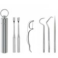 thumbnail image 1 of 6 PCS Portable Stainless Toothpick,Metal Toothpick,Reusable Toothpicks and Toothpick Holder for Various Dining Scenes Especially Outdoor Picnic Camping Traveling Supplies, 1 of 5