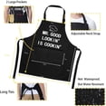 thumbnail image 3 of Funny Apron for Men Mr. Good Looking i Cooking Funny Chef Apron with 2 Pocket, 3 of 6