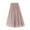 Pink, variant on Npasoilc Sequin Gauze Skirt for Women Trendy Elastic Waist Ruffle Hem Pleated A-line Puffy Skirt Solid Color Casual Loose Skirt