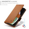 thumbnail image 5 of Allytechgroup for Apple iPhone XS Max Case Wallet, Retro PU Leather Slim Fit Business Style Magnetic Closure Cards Slots RFID Blocking Phone Case for Women Men, Brown, 5 of 6