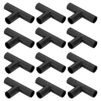 Uxcell 12 Pcs 11mm Greenhouse Frame Building Connectors, 3 Way Flat Pipe Fitting for Grape Trellis/Sunscreen Shed/Gardening Plant Stakes [Black]