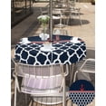 thumbnail image 4 of Outdoor Tablecloth Nautical Anchor Round Patio Tablecloths 60 Inch, Waterproof Outside Table Cloths with Umbrella Hole and Zipper, Moroccan Geometric Summer Table Cover for Outdoor Tables Garden, 4 of 6