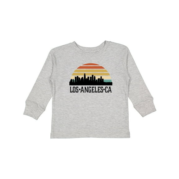Inktastic Los Angeles California Skyline Retro Boys or Girls Long Sleeve Toddler T-Shirt