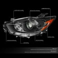 thumbnail image 2 of DNA Motoring For 13-16 Mazda CX5 Black Amber Corner Projector Headlight Lamps Pair, 2 of 5