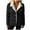 Black, variant on 2025 Womens Sherpa Lined Denim Jacket Lapel Collar Coat Long Sleeve Button Down Outerwear Warm Winter Coats