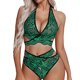 thumbnail image 5 of Gibobby Conjuntos de bragas de encaje Conjunto de lencería sexy para mujer con liguero, brasier de encaje y bragas conjunto de tirantes exóticos(Verde, 3XG), 5 of 5