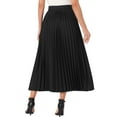 thumbnail image 3 of INSPIRE CHIC Women's High Waisted Side Zipper Work Casual Vacation Flowy Long Pleated Maxi Skirts M Black, 3 of 6