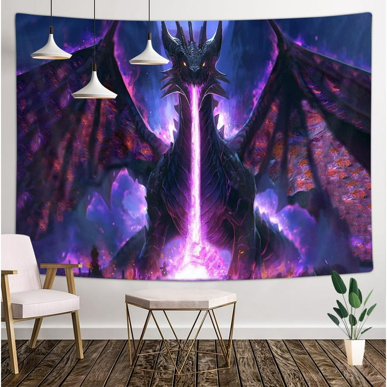Purple Dragon Tapestry Medieval Fantasy Animals Cool Dragon Tapestry Wall Hanging for Man Psychedelic Magic Starry Stars Space Tapestries for Bedroom Living Room Dorm 60X40IN Walmart
