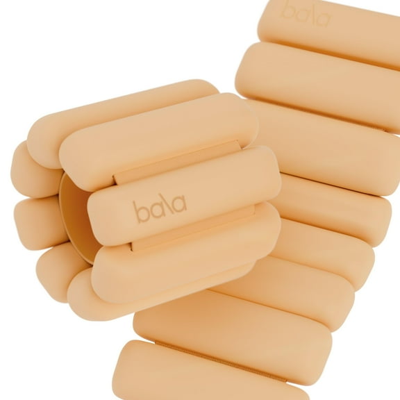 Bala Bangles Wrist & Ankle Weights for Women & Men (Sand) - 1 Pound Silicone Bracelet Set