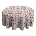 thumbnail image 4 of Light Pink Christmas Gnome Pattern Round Tablecloth 60"x60",Wrinkle Wipeable Table Cloth for Kitchen Dining Room Picnic Patio Party, 4 of 6