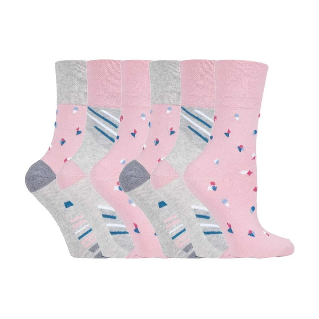 Gentle Grip - 6 Paires Chaussettes pour Femmes Gentle Grip Mi-Mollet Sans Élastique