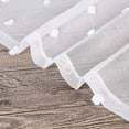 thumbnail image 4 of Sheer Curtains 95" Long for Living Room, Soft Voile Textured Jacquard Sheer Window Curtains Embroidered with Pom Pom Design, 52 x 95 Inch, 2 Panels, Pink Pompoms, 4 of 9