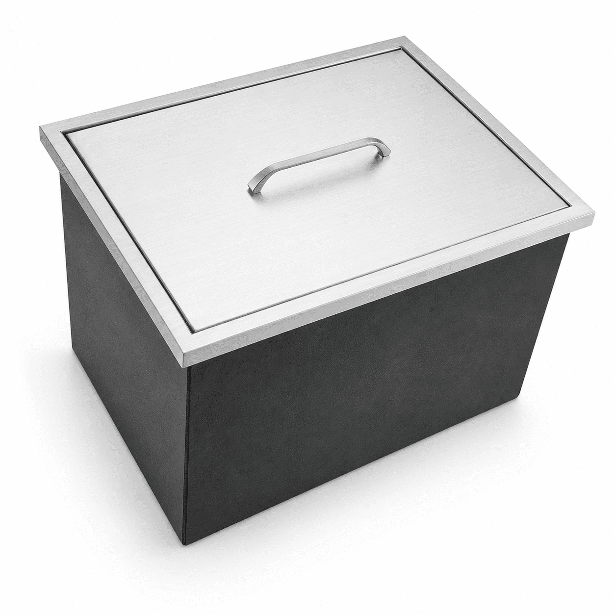 Drop-In Ice Chest, Stainless Steel Ice Storage Box with Lid and Drain Hose, Ice Bin for Chilled Wine, Beer, Beverage (23 x 17 x 12 Inches)